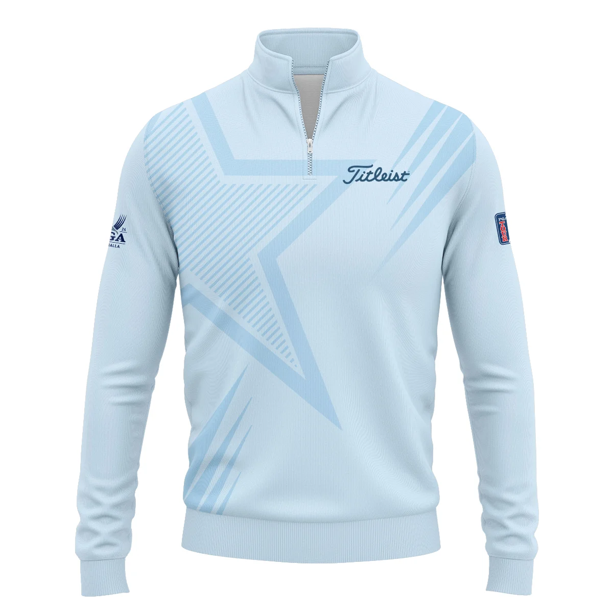 2024 PGA Championship Valhalla Golf Star Line Pattern Light Blue Titleist Style Classic, Short Sleeve Round Neck Polo Shirt