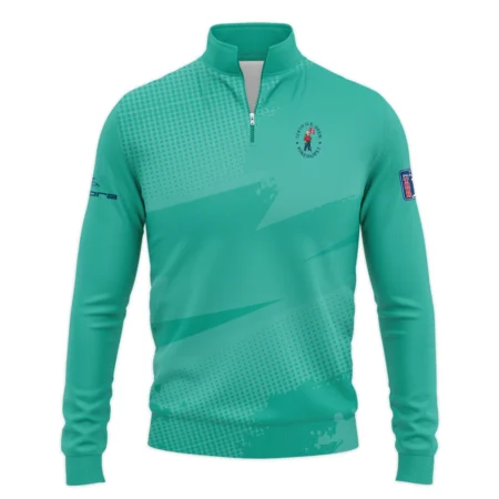 Golf Sport Pattern Green Mix Color 124th U.S. Open Pinehurst Cobra Golf Zipper Polo Shirt Style Classic
