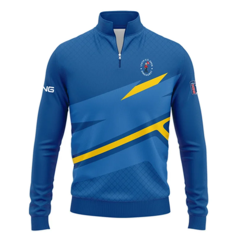 Ping 124th U.S. Open Pinehurst Blue Yellow Mix Pattern Quarter-Zip Jacket Style Classic