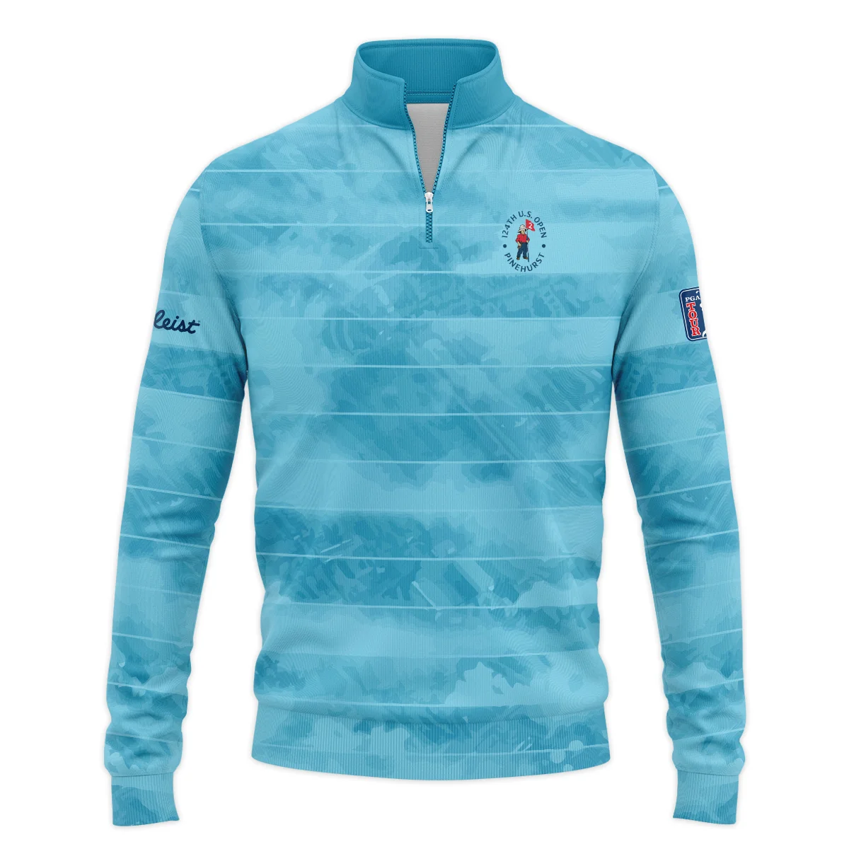 Titleist 124th U.S. Open Pinehurst Blue Abstract Background Line Zipper Hoodie Shirt Style Classic