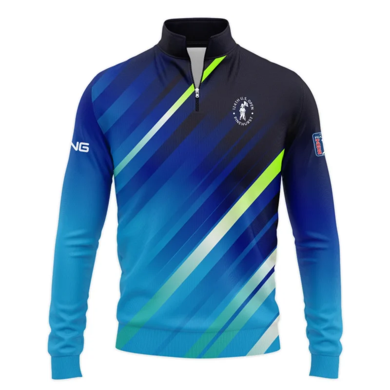 Ping 124th U.S. Open Pinehurst Green Dark Blue Gradient Abstract Yellow Quarter-Zip Jacket Style Classic