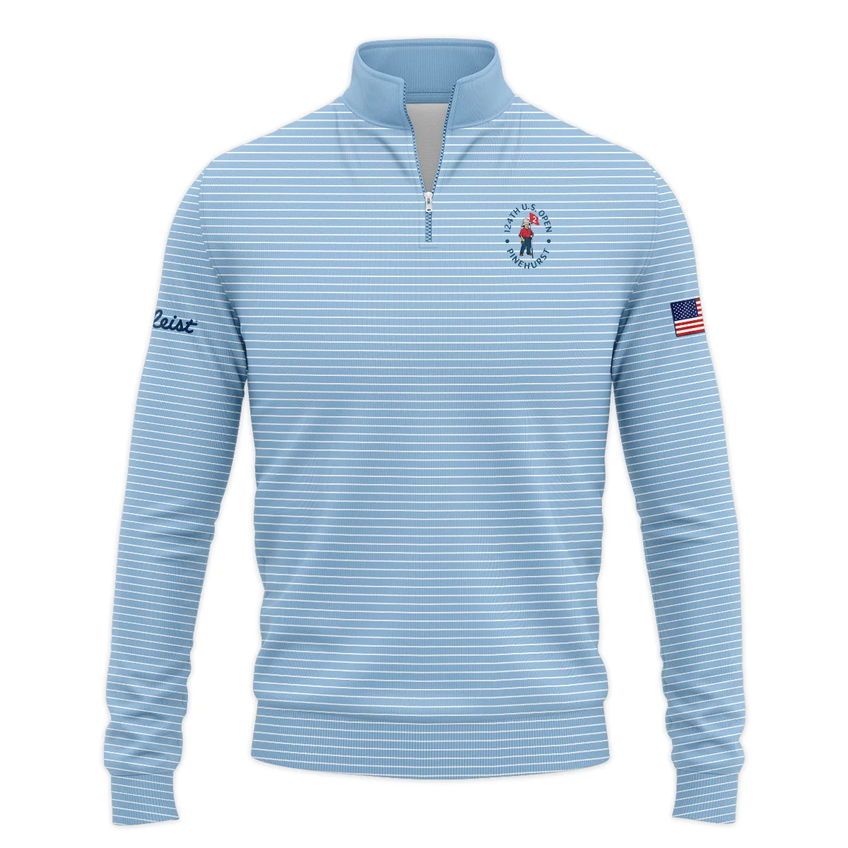 Blue White Line Pattern Titleist 124th U.S. Open Pinehurst Quarter-Zip Jacket Style Classic