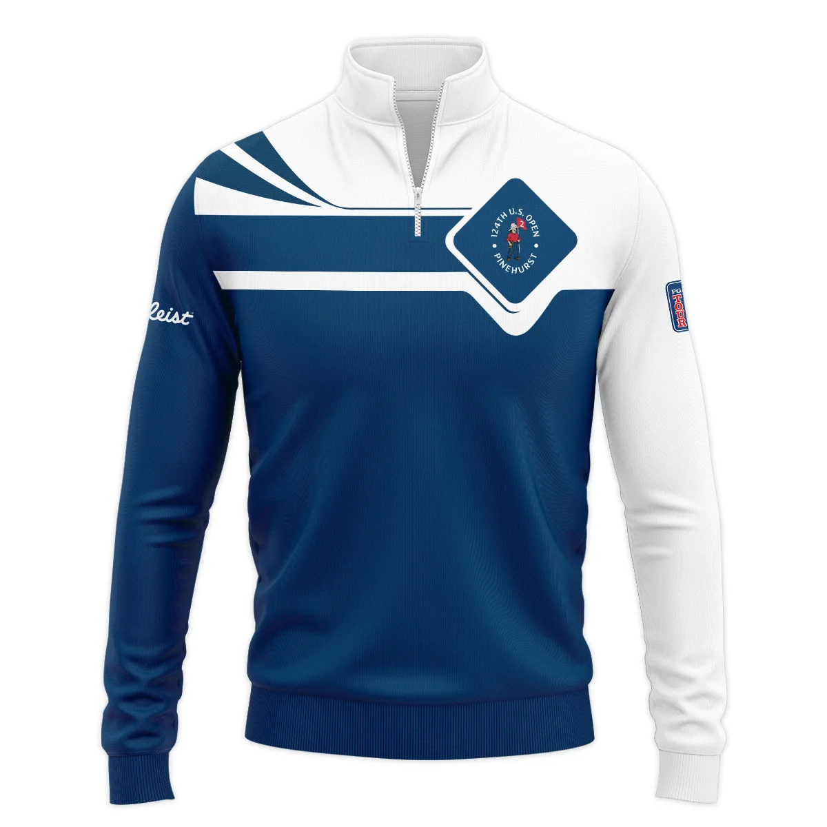 Titleist 124th U.S. Open Pinehurst Blue Pattern Sport Long Polo Shirt Style Classic