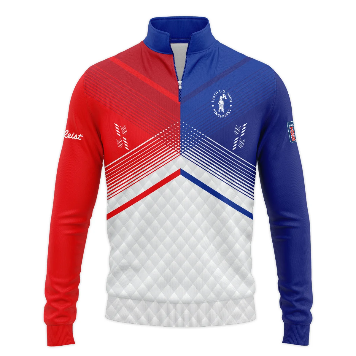 Titleist 124th U.S. Open Pinehurst Blue Red Line White Abstract Hoodie Shirt Style Classic