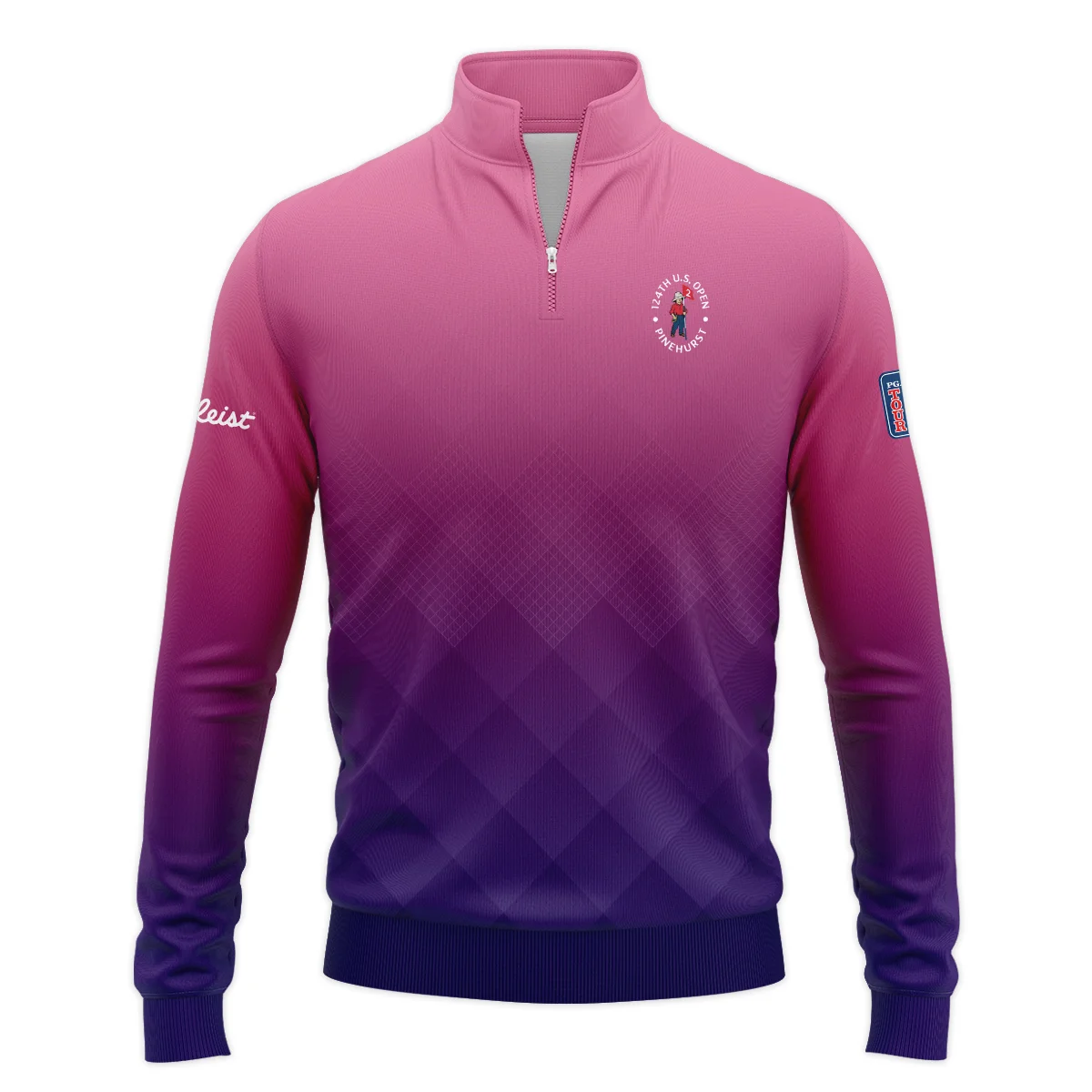 Titleist 124th U.S. Open Pinehurst Purple Pink Gradient Abstract Quarter-Zip Polo Shirt