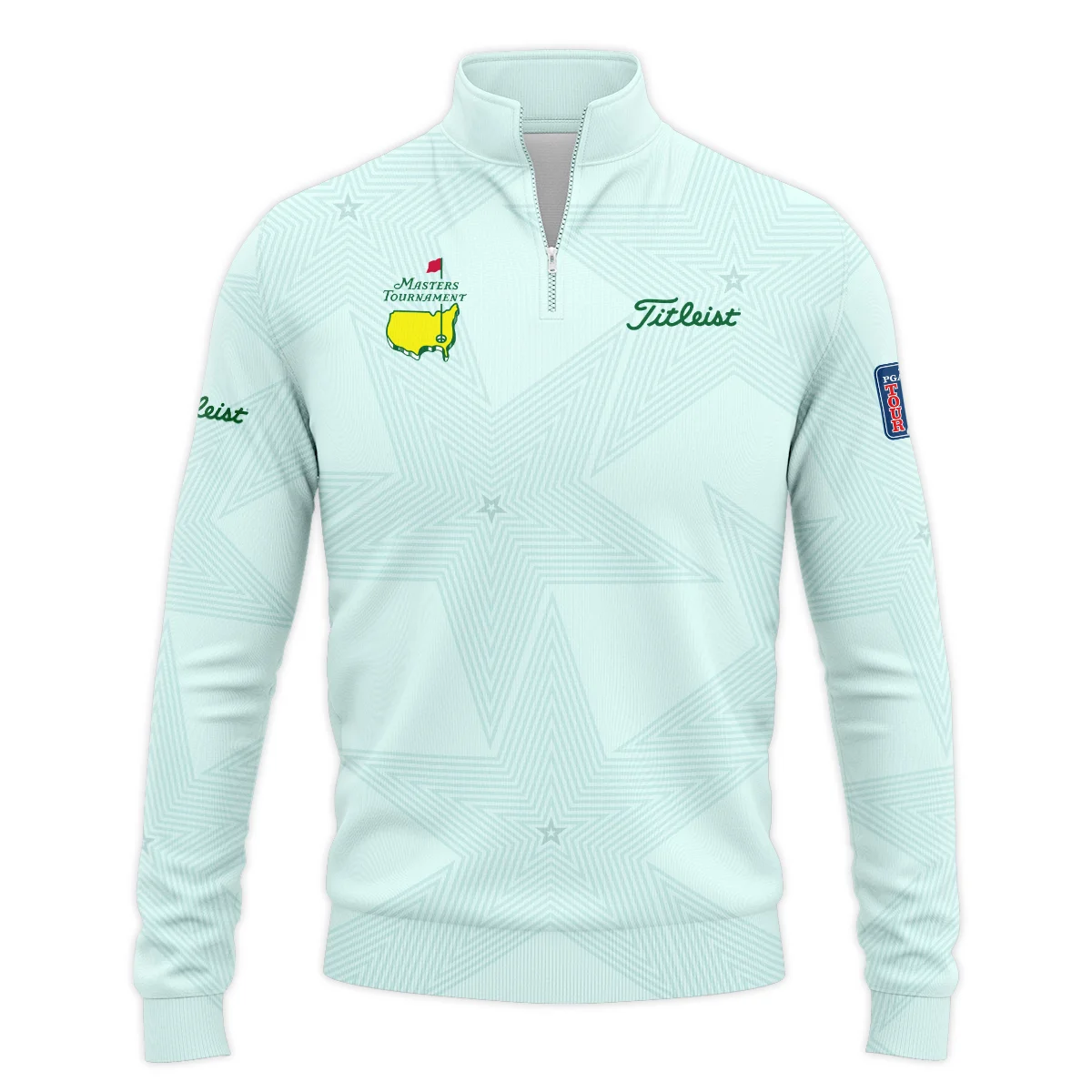 Golf Love Star Light Green Mix Masters Tournament Titlest Zipper Polo Shirt Style Classic