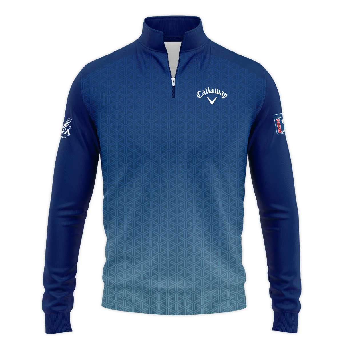 Golf Sport Pattern Blue Sport Uniform 2024 PGA Championship Valhalla Callaway Zipper Polo Shirt Style Classic