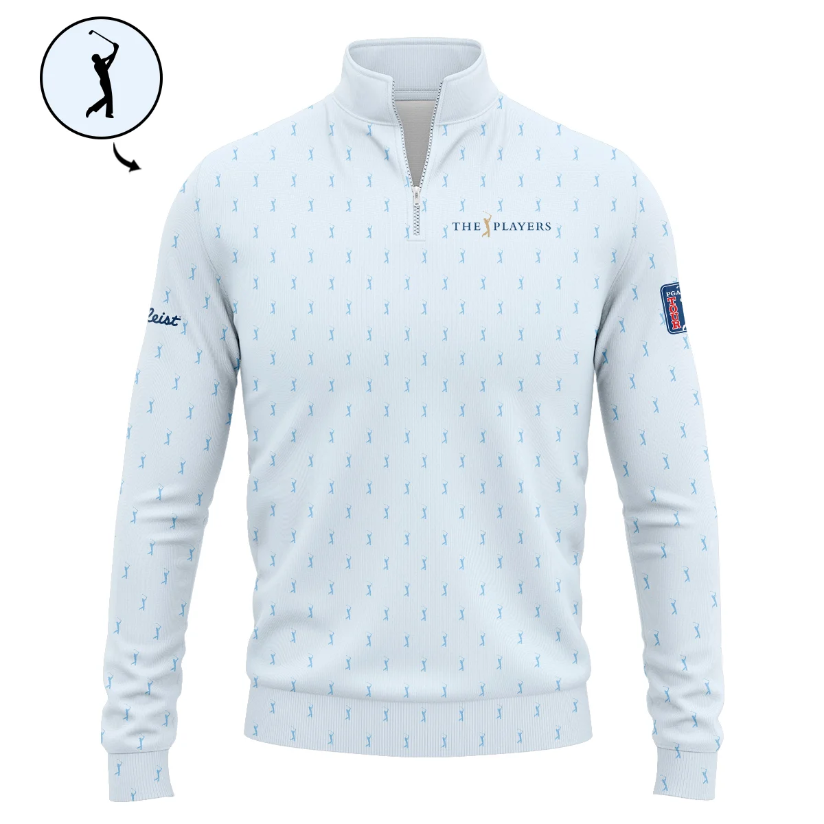 Golf Pattern Light Blue THE PLAYERS Championship Titleist Zipper Hoodie Shirt Style Classic Zipper Hoodie Shirt