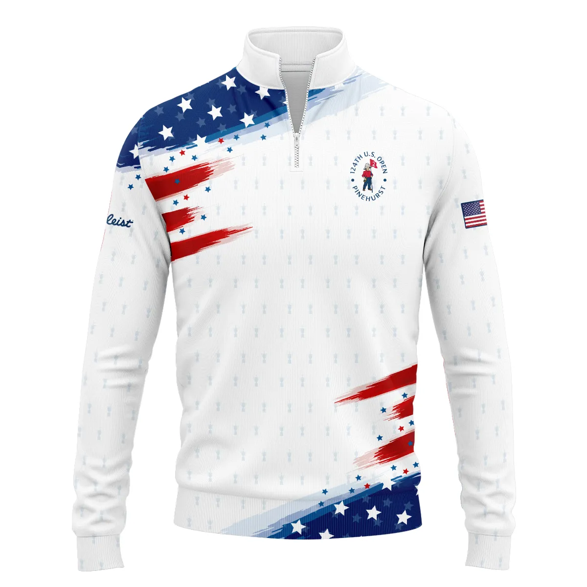 Golf Flag American Loves 124th U.S. Open Pinehurst Titleist Quarter-Zip Jacket Style Classic