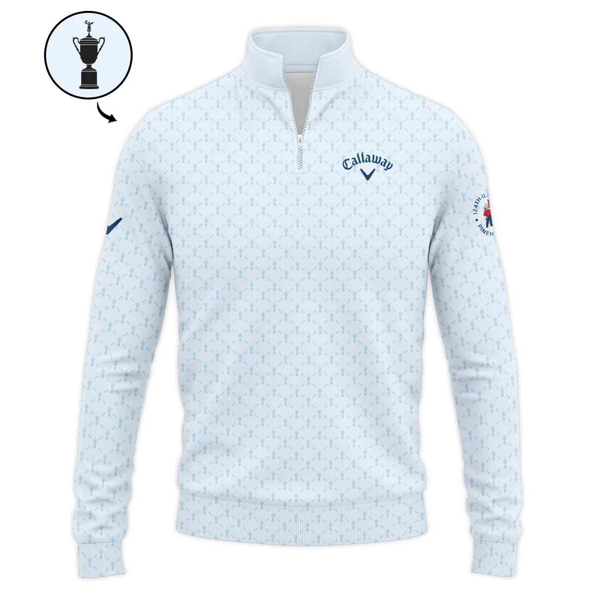 Golf Sport Pattern Blue Sport Uniform 124th U.S. Open Pinehurst Callaway Quarter-Zip Jacket Style Classic