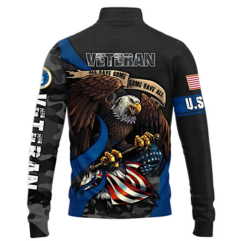 All Gave Some Some Gave All Veteran Eagle Flag U.S. Air Force Veterans All Over Prints Quarter-Zip Jacket