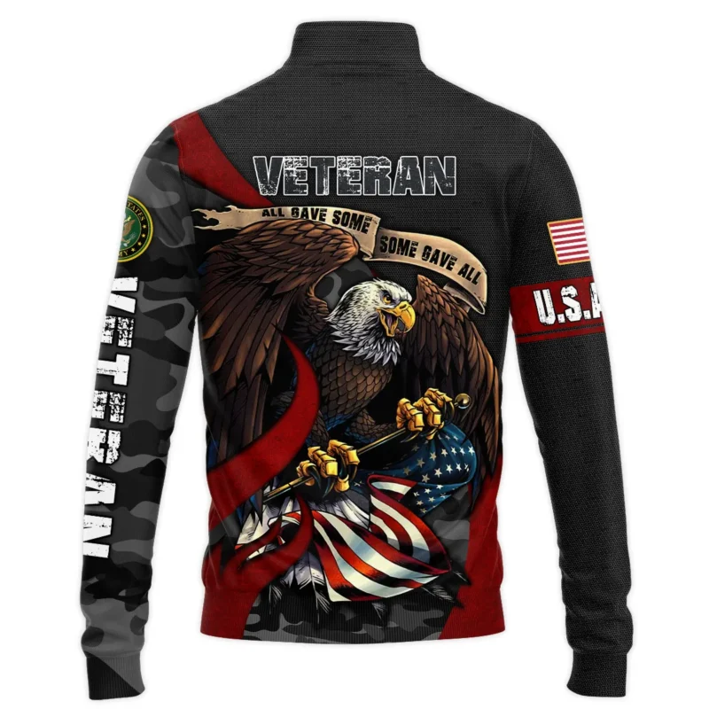 All Gave Some Some Gave All Veteran Eagle Flag U.S. Army Veterans All Over Prints Quarter-Zip Jacket