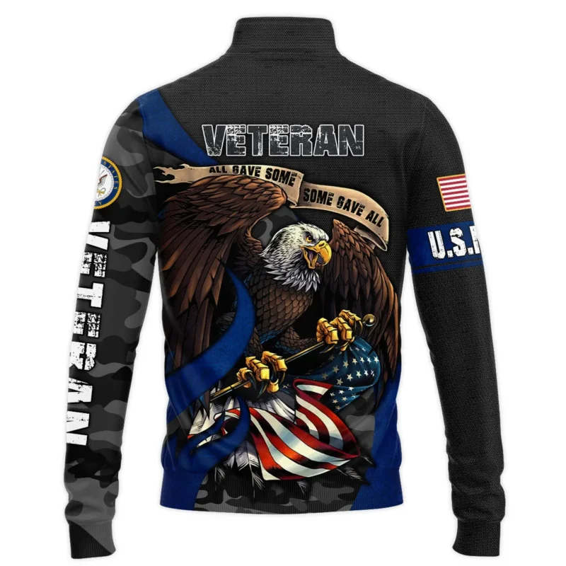 All Gave Some Some Gave All Veteran Eagle Flag U.S. Navy Veterans All Over Prints Quarter-Zip Jacket