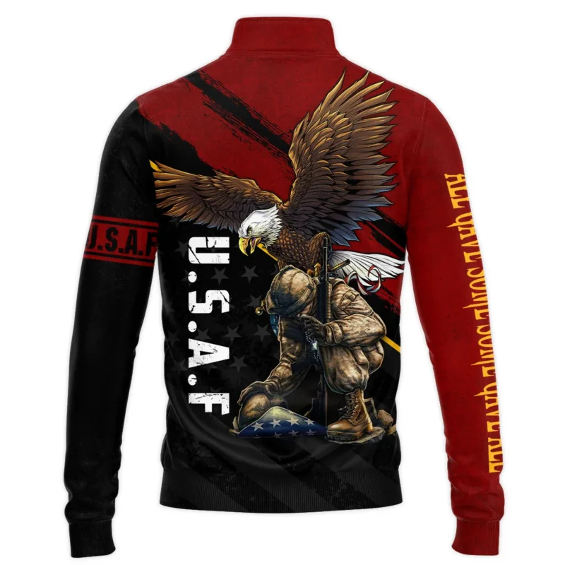 Veteran Eagle All Gave Some Some Gave All U.S. Air Force Veterans All Over Prints Quarter-Zip Jacket