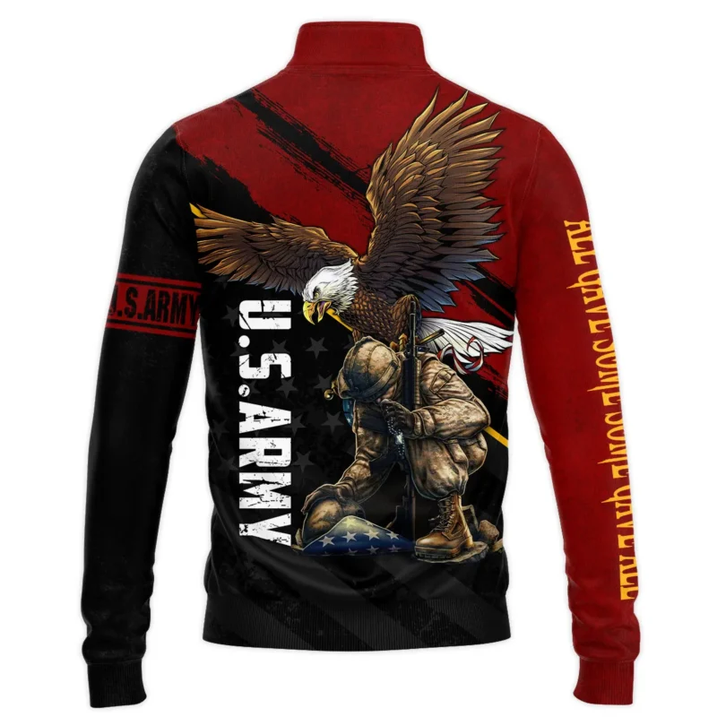 Veteran Eagle All Gave Some Some Gave All U.S. Army Veterans All Over Prints Quarter-Zip Jacket