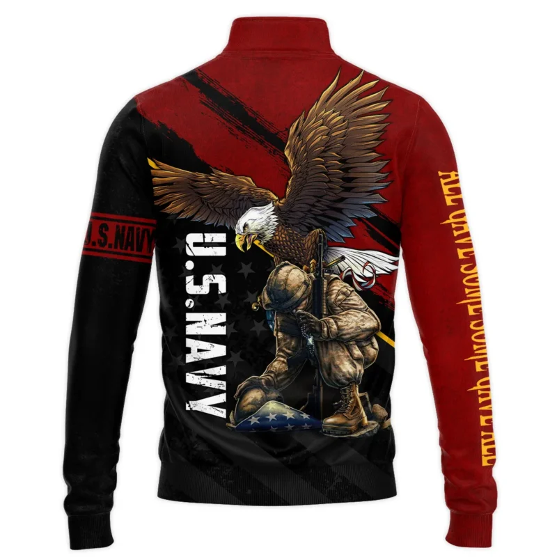 Veteran Eagle All Gave Some Some Gave All U.S. Navy Veterans All Over Prints Quarter-Zip Jacket