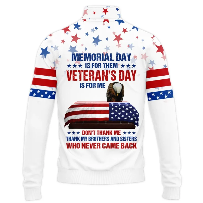 Veteran Memorial Day Remember Honor Respect U.S. Air Force Veterans All Over Prints Quarter-Zip Jacket