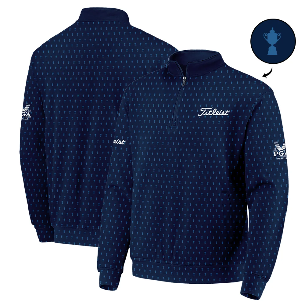 Titleist 2024 PGA Championship Golf Quarter-Zip Jacket Dark Blue Gradient Pattern All Over Print Quarter-Zip Jacket