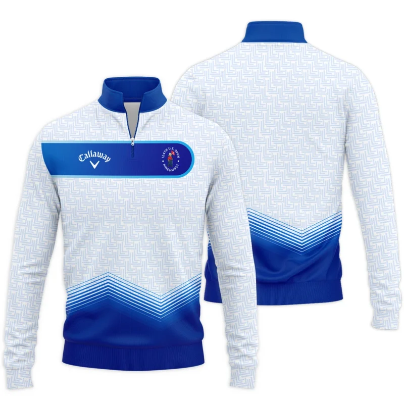 124th U.S. Open Pinehurst Blue Gradient Pattern White  Callaway Quarter-Zip Jacket Style Classic