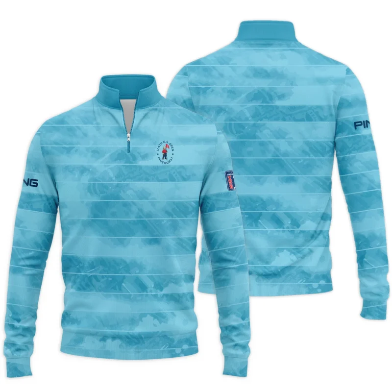 Ping 124th U.S. Open Pinehurst Blue Abstract Background Line Quarter-Zip Jacket Style Classic