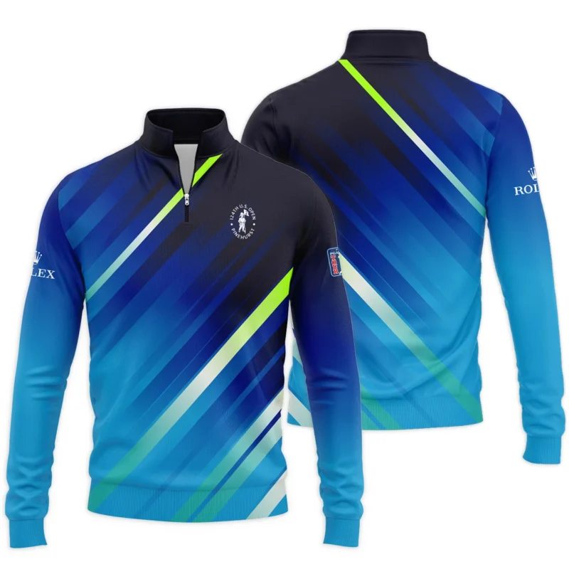 Rolex 124th U.S. Open Pinehurst Green Dark Blue Gradient Abstract Yellow Quarter-Zip Jacket Style Classic