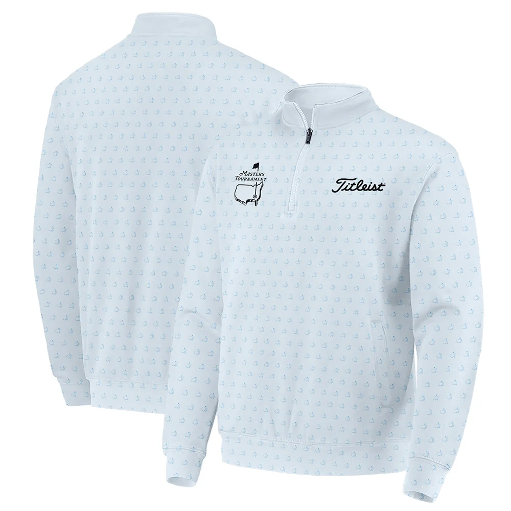 Pattern Masters Tournament Titleist Polo Shirt White Light Blue Color Pattern Logo  Polo Shirt For Men