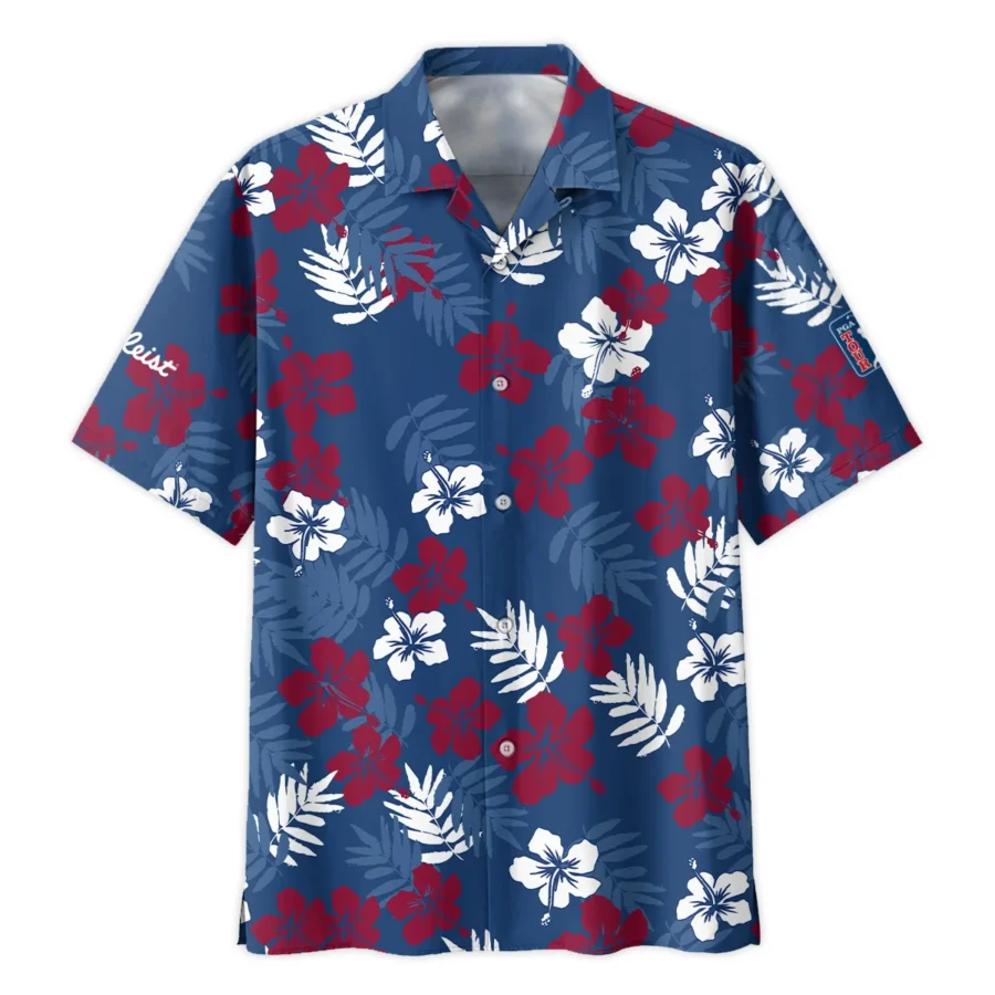 Flower Blue Red White Tropical 124th U.S. Open Pinehurst Titleist Oversized Hawaiian Shirt All Over Prints Gift Loves