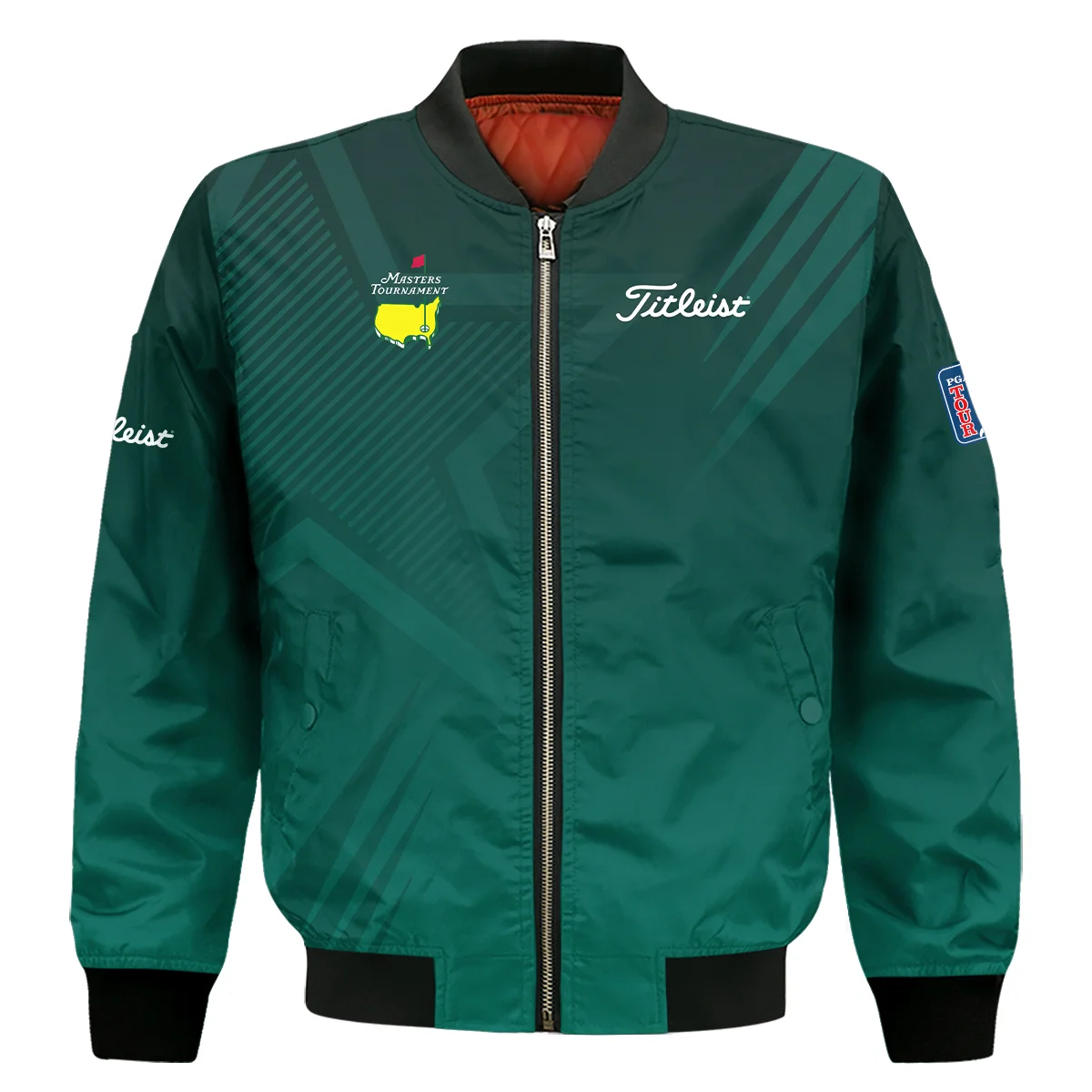 Sports Titleist Masters Tournament Bomber Jacket Star Pattern Dark Green Gradient Golf Bomber Jacket