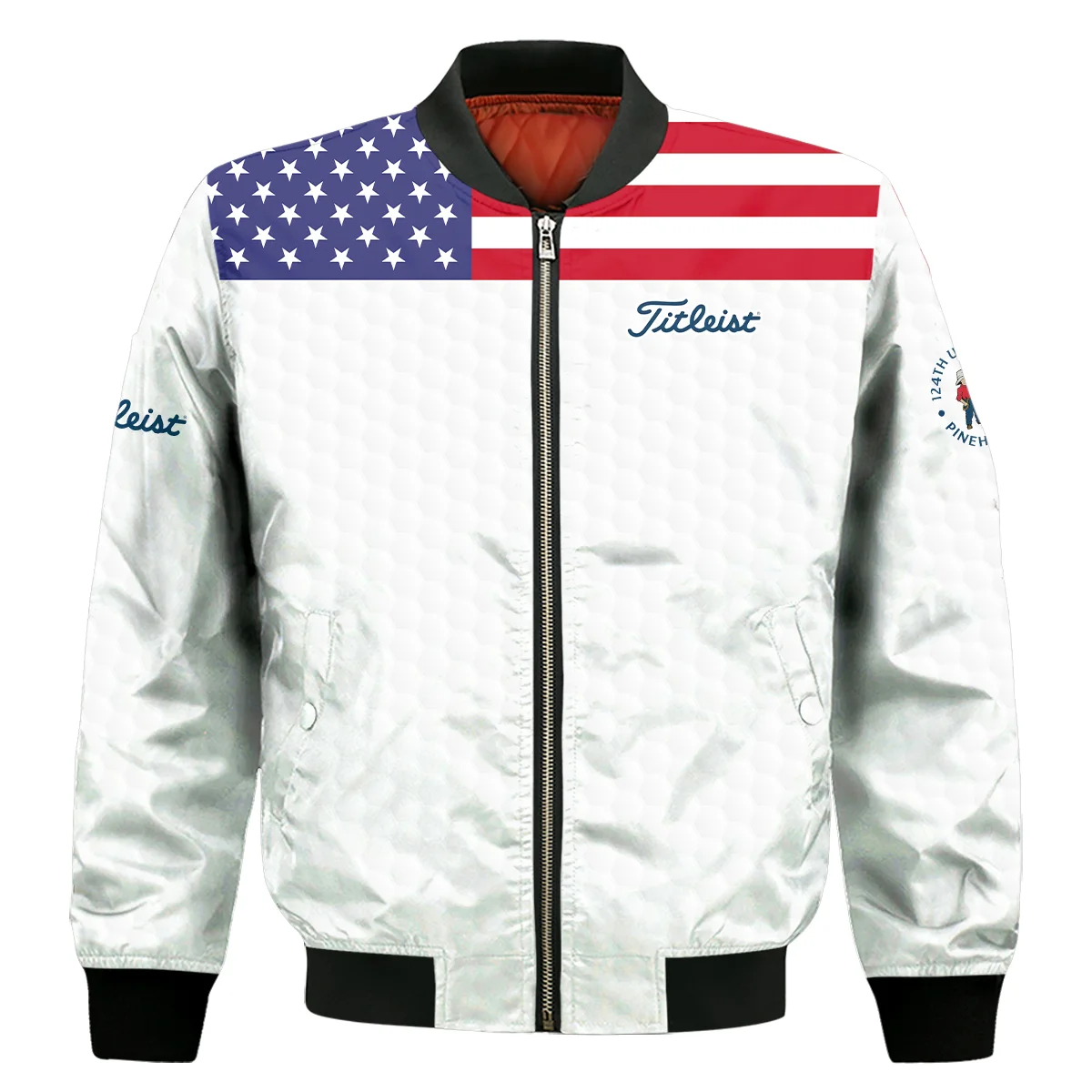 Titleist 124th U.S. Open Pinehurst Sleeveless Jacket USA Flag Golf Pattern All Over Print Sleeveless Jacket