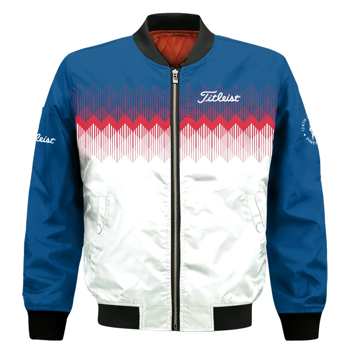 Titleist 124th U.S. Open Pinehurst Sleeveless Jacket Blue Red Fabric Pattern Golf Sleeveless Jacket