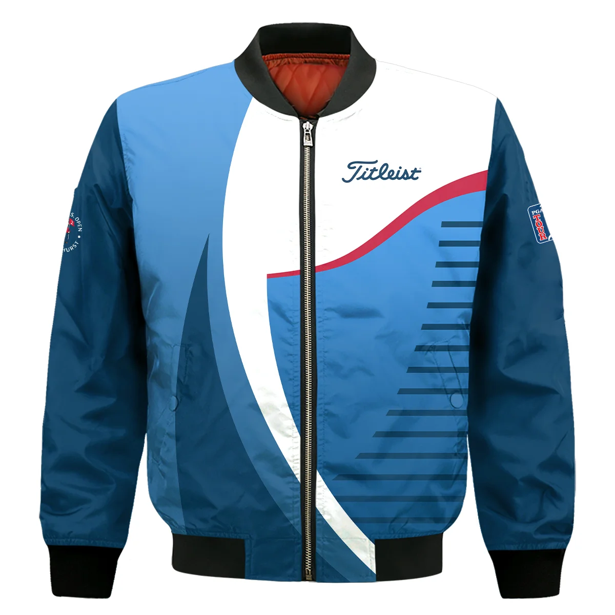 124th U.S. Open Pinehurst Golf Sport Titleist Bomber Jacket Blue Gradient Red Straight Bomber Jacket