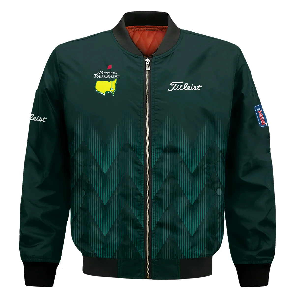 Masters Tournament Golf Titleist Bomber Jacket Zigzag Pattern Dark Green Golf Sports All Over Print Bomber Jacket