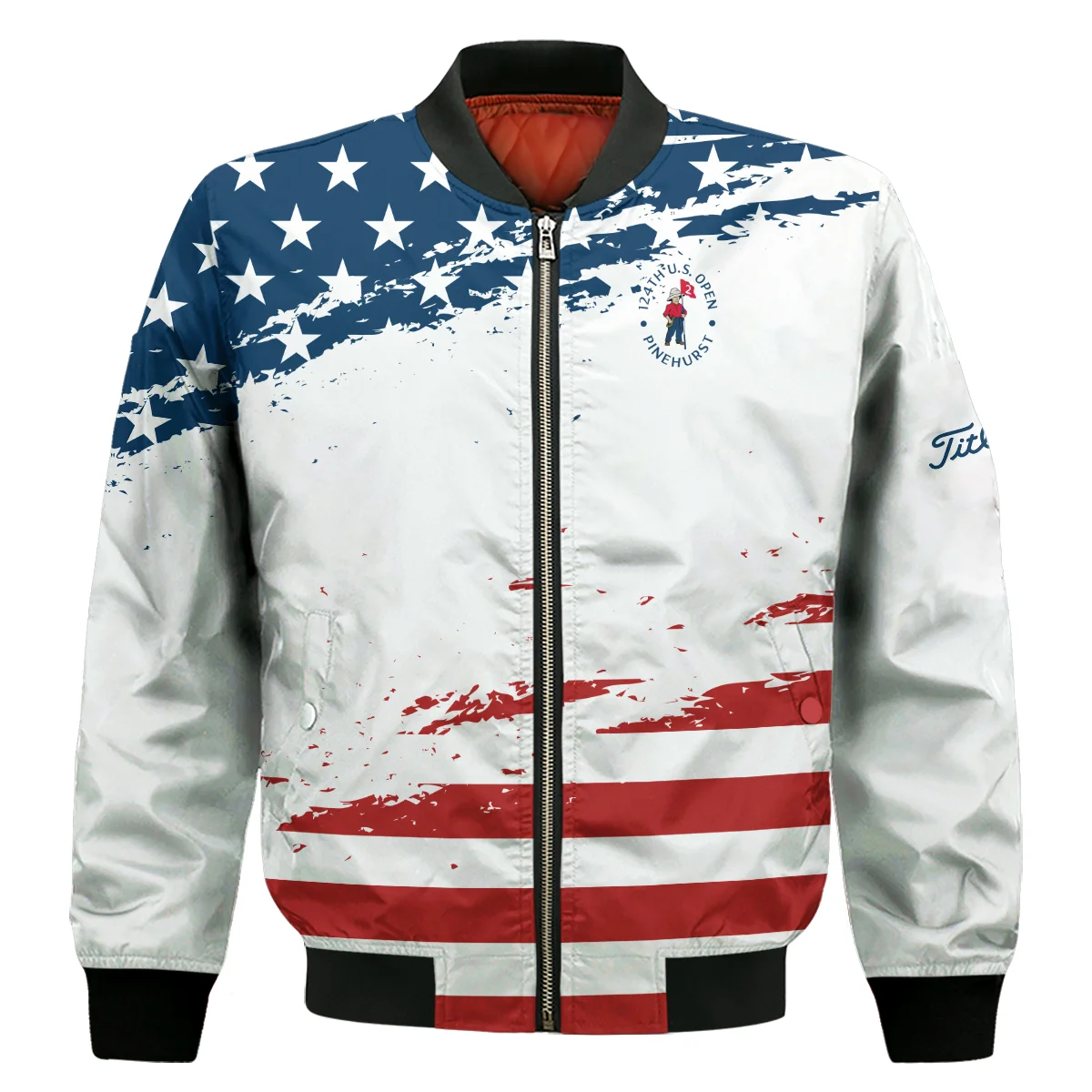 124th U.S. Open Pinehurst Special Version Titleist Zipper Hoodie Shirt Blue Red White Color Zipper Hoodie Shirt