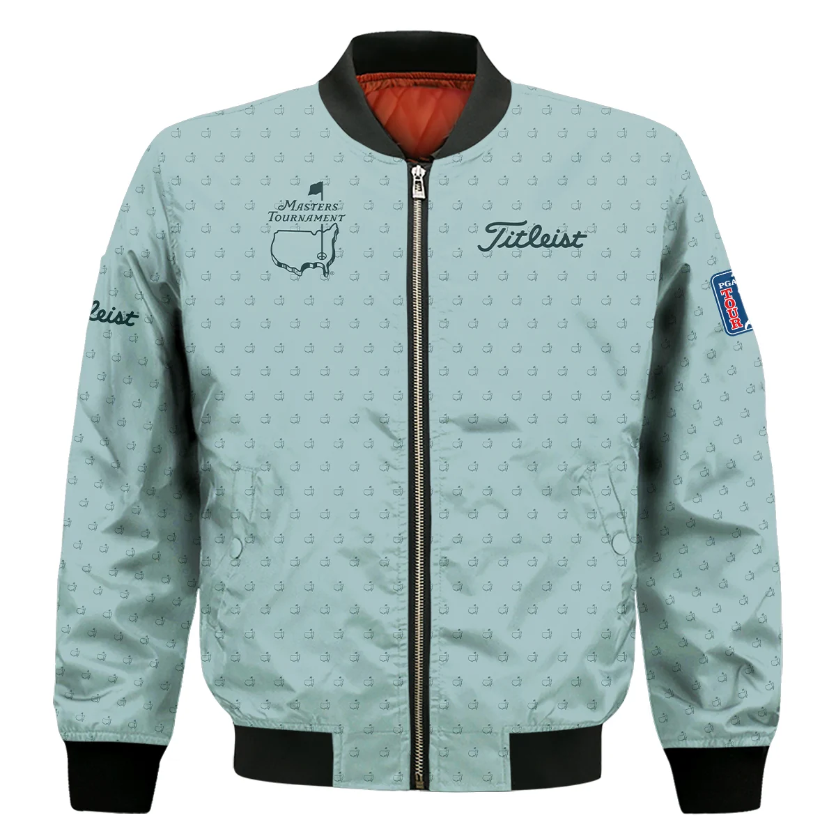 Golf Pattern Masters Tournament Titleist Bomber Jacket Cyan Pattern All Over Print Bomber Jacket