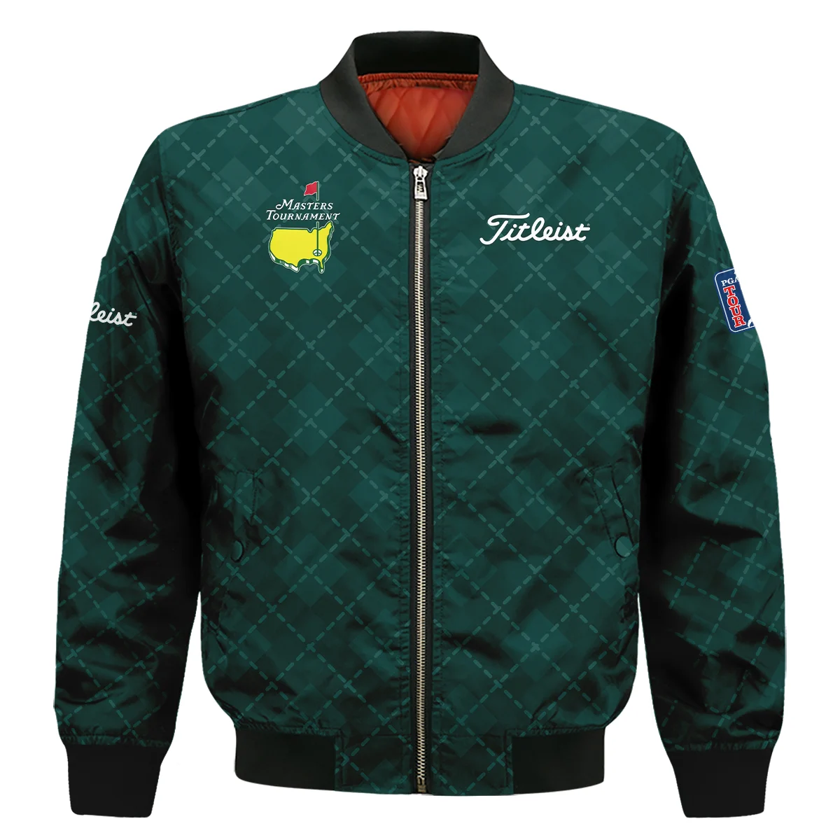 Golf Geometric Pattern Green Masters Tournament Titleist Sleeveless Jacket Style Classic Sleeveless Jacket