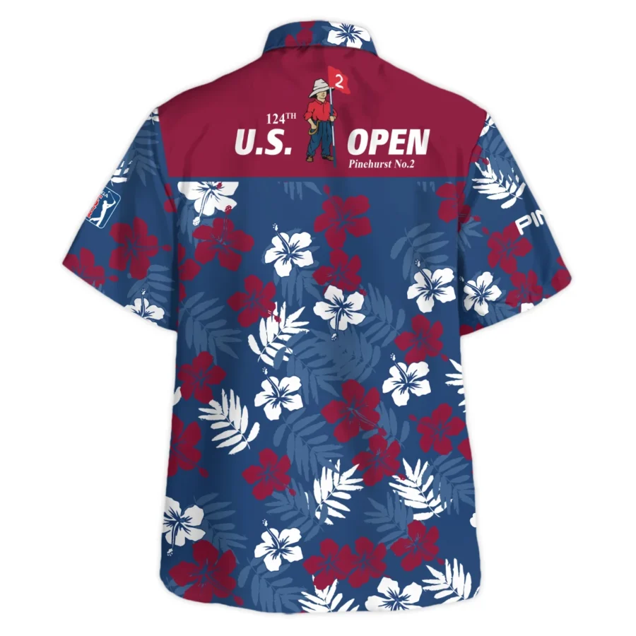 Flower Blue Red White Tropical 124th U.S. Open Pinehurst Ping Oversized Hawaiian Shirt All Over Prints Gift Loves