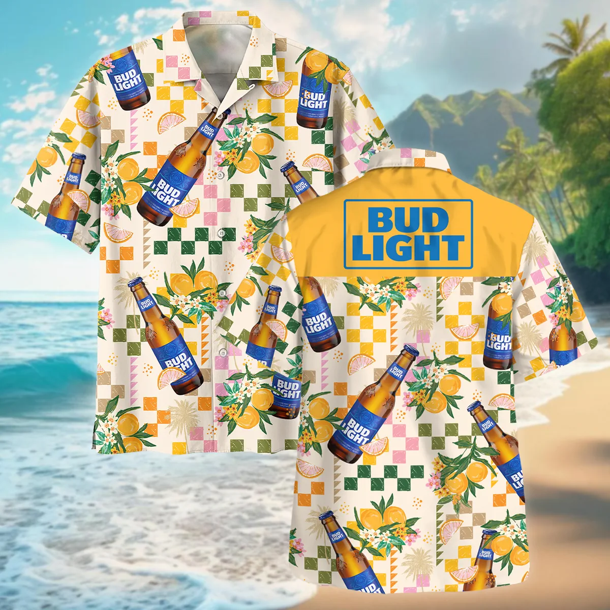 Bud Light Cheers to Summer Beer Lovers Oversized Hawaiian Shirt All Over Prints Gift Loves