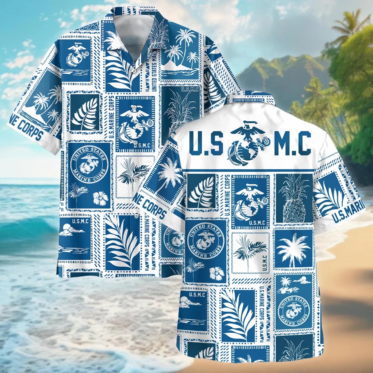 United States Armed Forces U.S. Marine Corps Oversized Hawaiian Shirt All Over Prints Gift Loves HBLVTR100524A01MC1HW