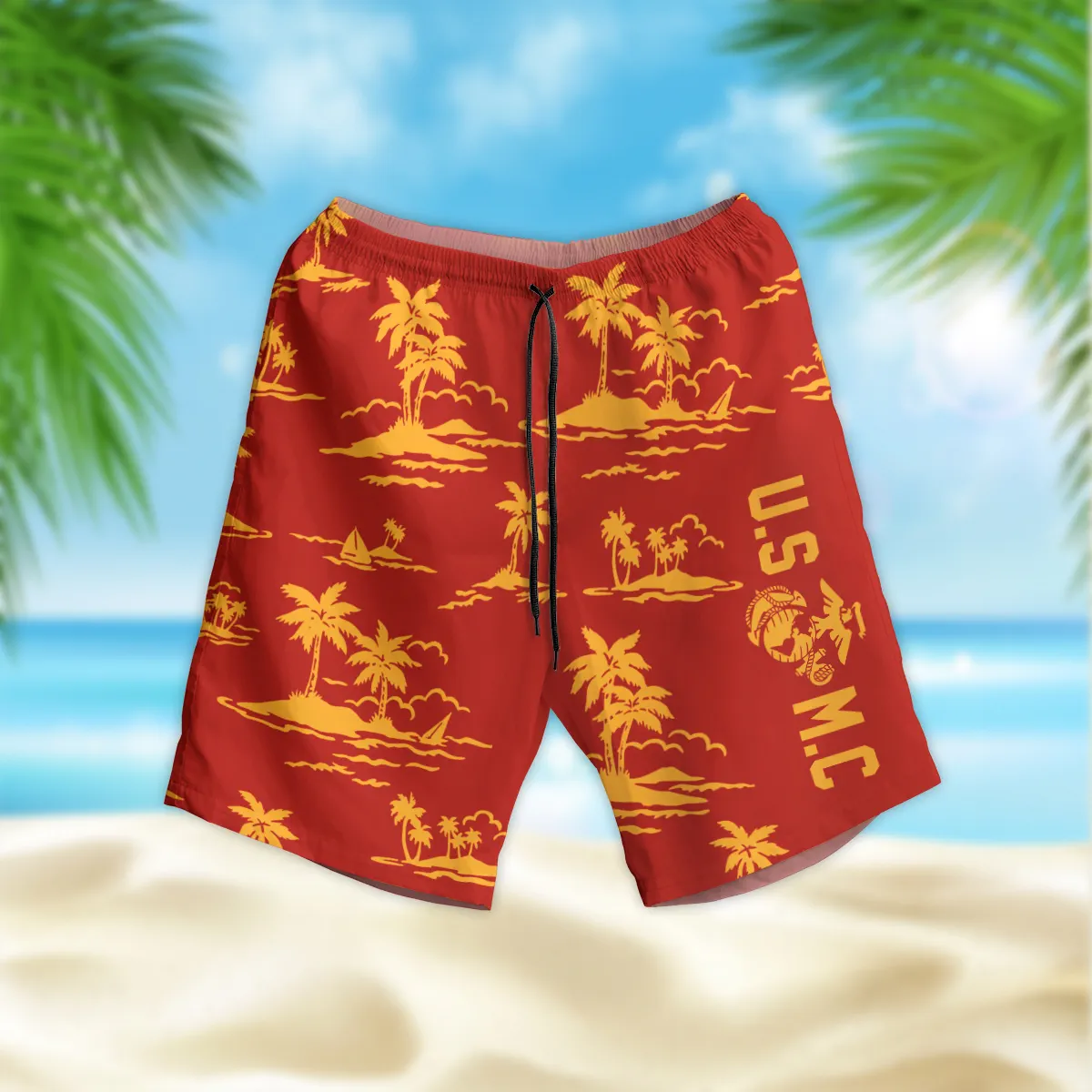 Hawaii Style Pattern U.S. Marine Corps Beach Short All Over Prints Gift Loves