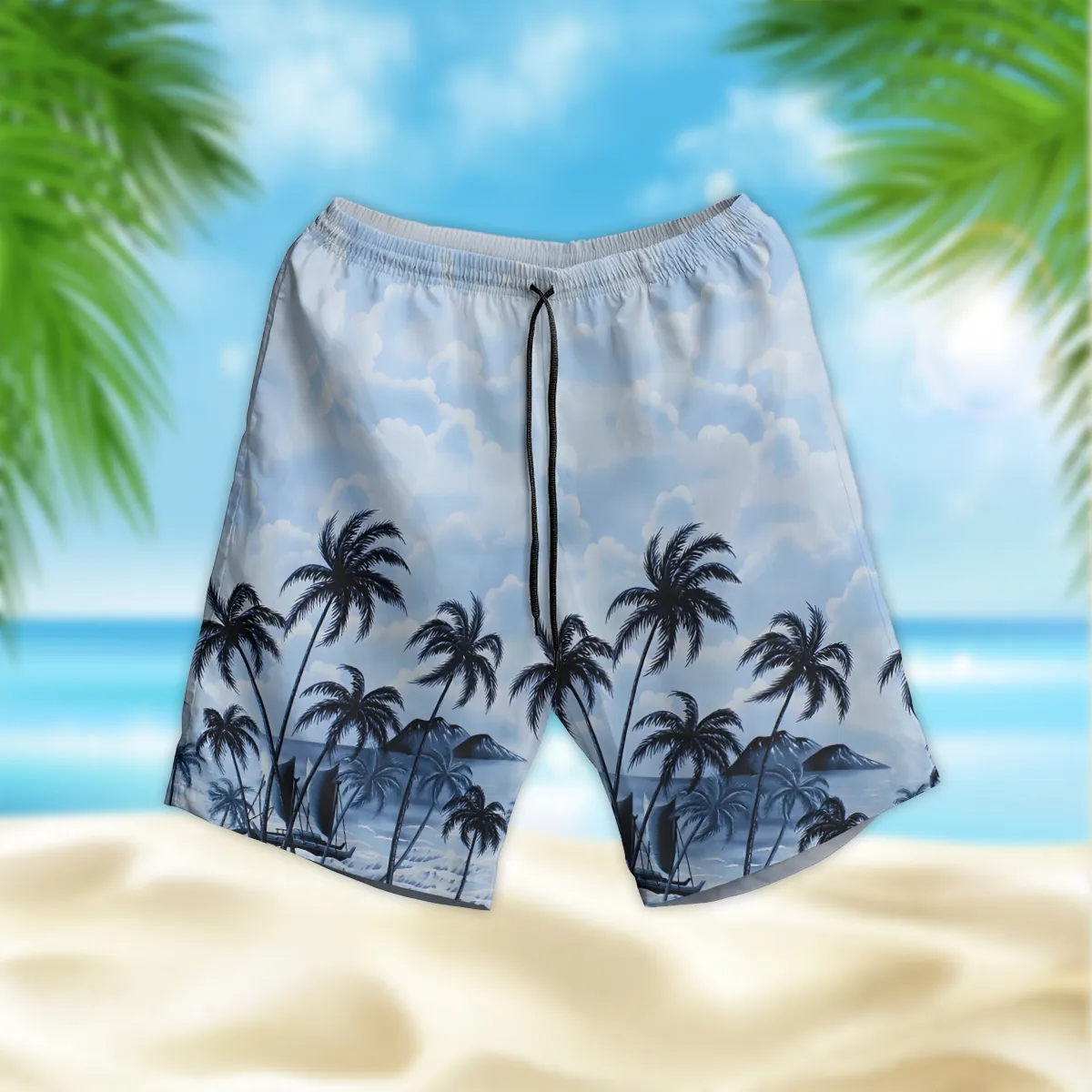 CH-46 Sea Knight Hawaii Style Palm Tree U.S. Marine Corps Beach Short All Over Prints Gift Loves