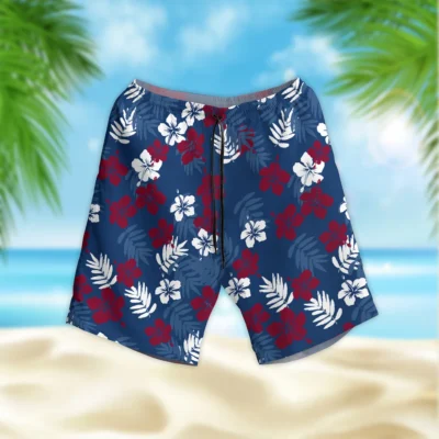 Flower Blue Red White Tropical 124th U.S. Open Pinehurst Callaway Beach Short All Over Prints Gift Loves