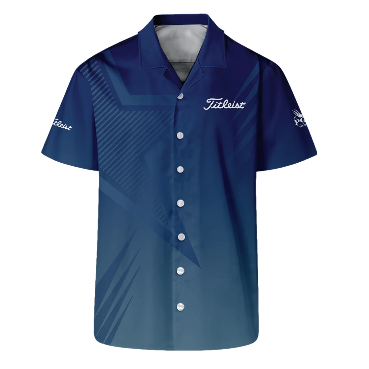 2024 PGA Championship Valhalla Golf Sport Titleist Hawaiian Shirt Star Blue Gradient Straight Pattern Oversized Hawaiian Shirt