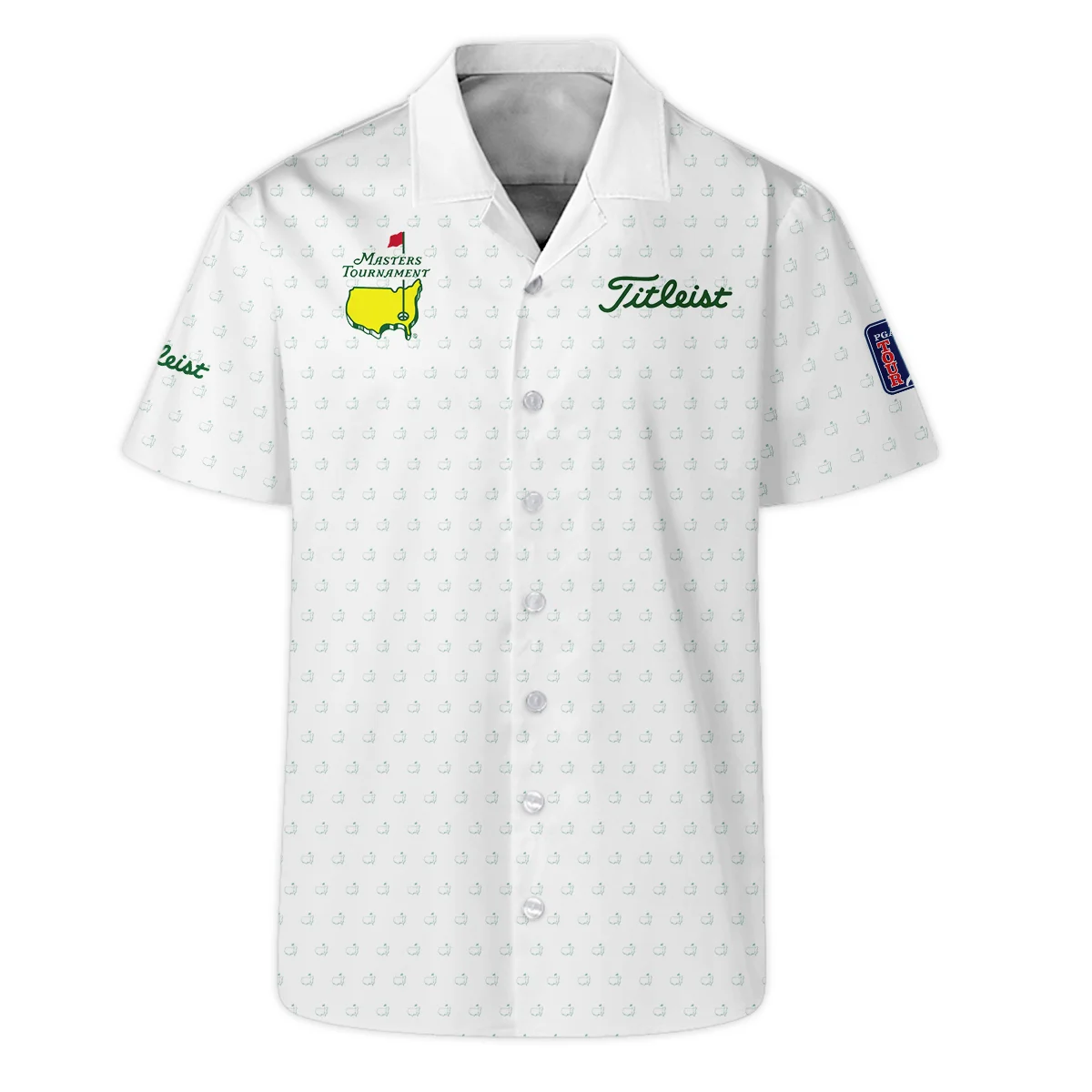 Golf Sport Masters Tournament Titleist Quarter-Zip Jacket Sports Logo Pattern White Green Quarter-Zip Jacket