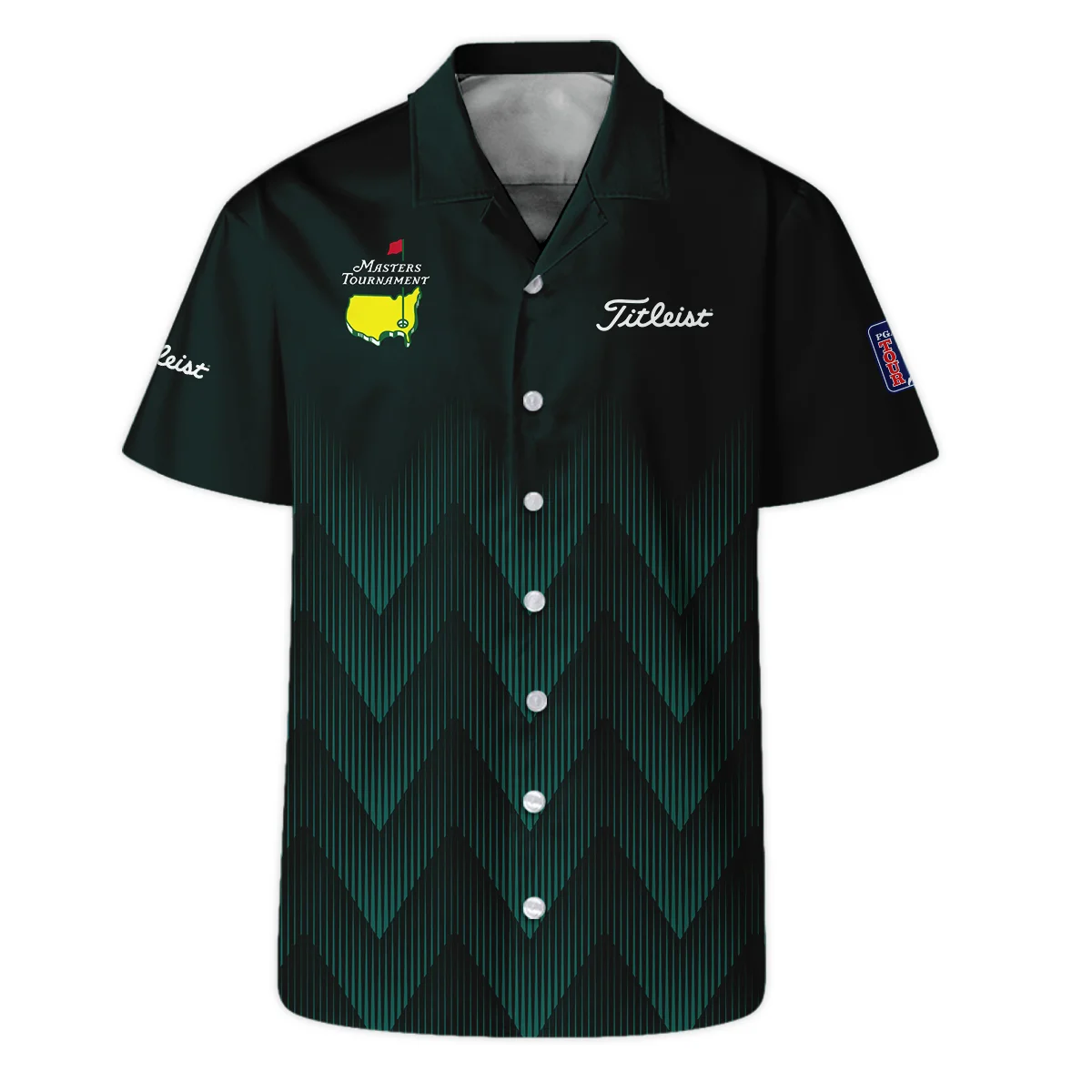 Masters Tournament Golf Titleist Hawaiian Shirt Zigzag Pattern Dark Green Golf Sports All Over Print Oversized Hawaiian Shirt