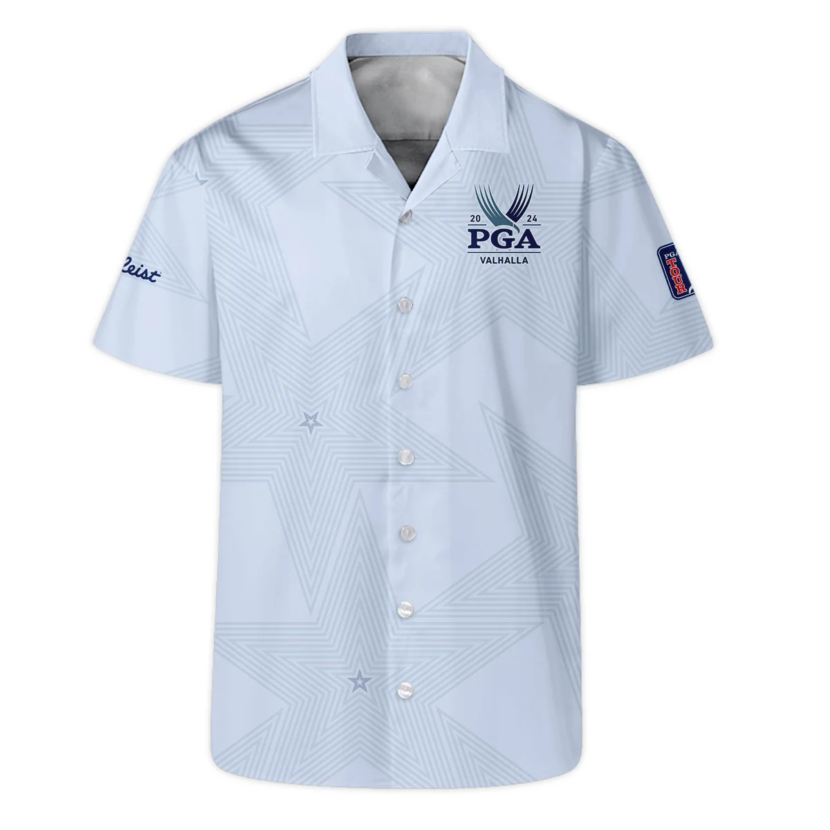 2024 PGA Championship Valhalla Golf Titleist Zipper Polo Shirt Stars Lavender Mist Golf Sports All Over Print Zipper Polo Shirt For Men