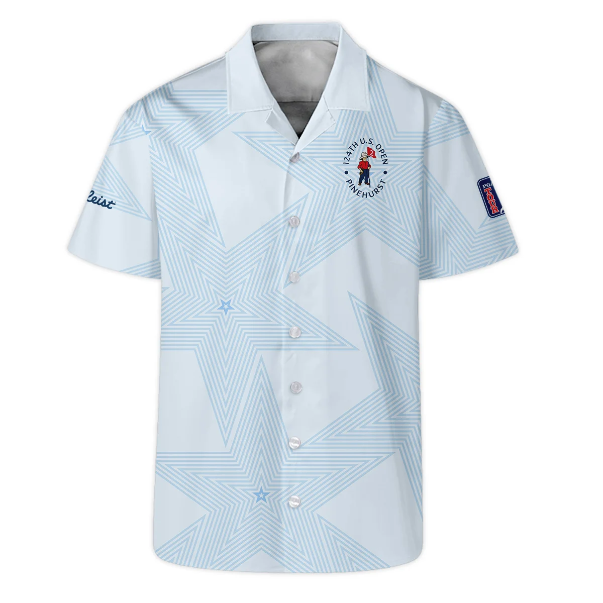 Golf 124th U.S. Open Pinehurst Titleist Polo Shirt Stars Light Blue Golf Sports All Over Print Polo Shirt For Men