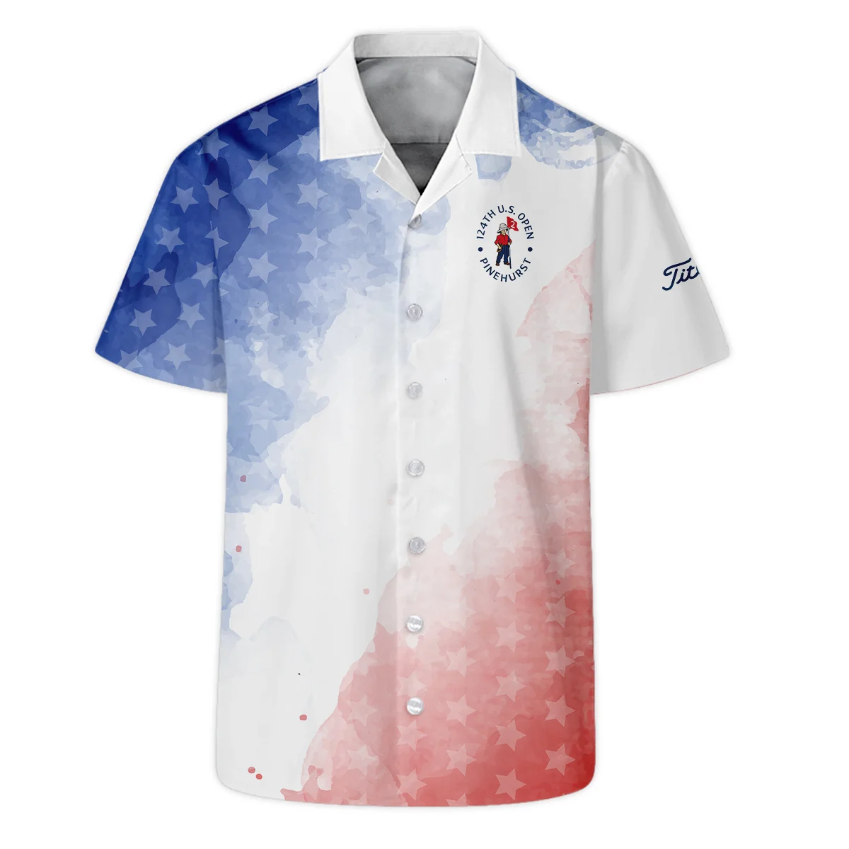 124th U.S. Open Pinehurst Golf Titleist Unisex T-Shirt Stars Blue Red Watercolor Golf Sports All Over Print T-Shirt