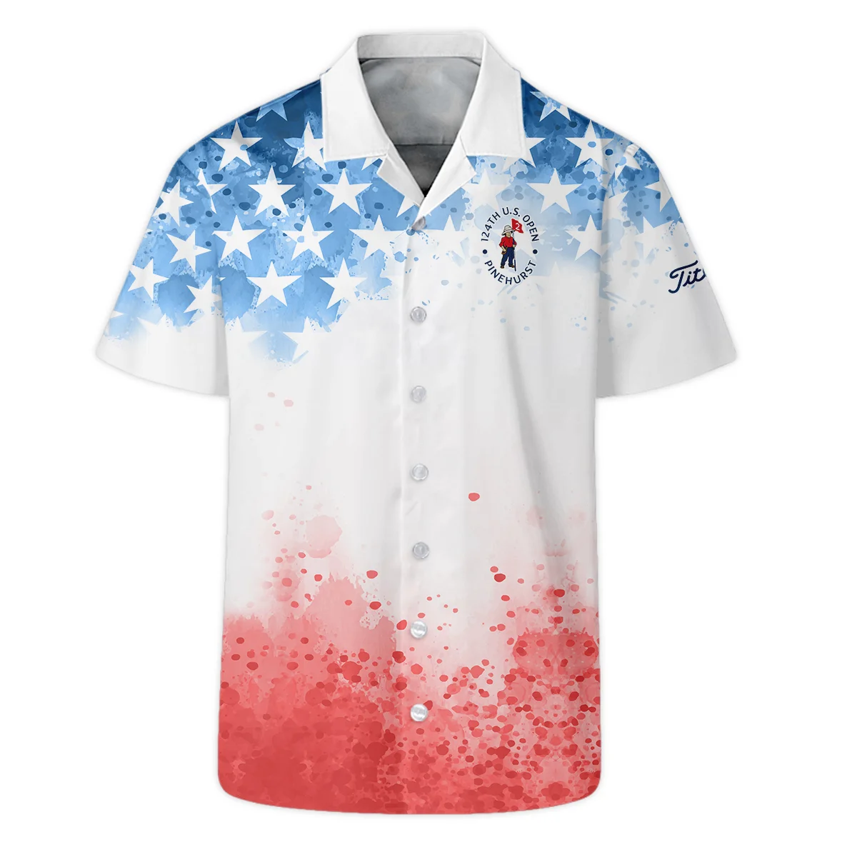 Special Version 124th U.S. Open Pinehurst Titleist Hoodie Shirt Watercolor Blue Red Stars Hoodie Shirt