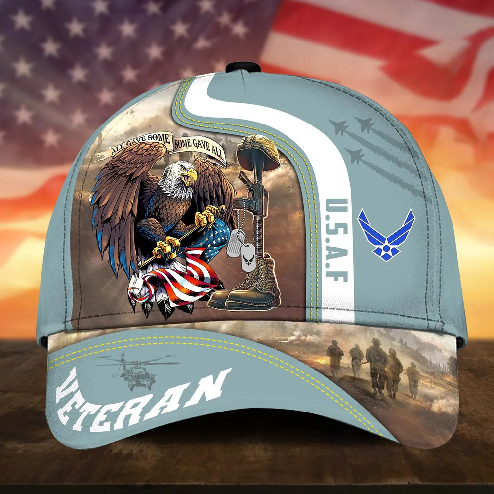 Caps U.S. Air Force  Honoring  Military Inspired All Over Prints Saluting Our Veterans
