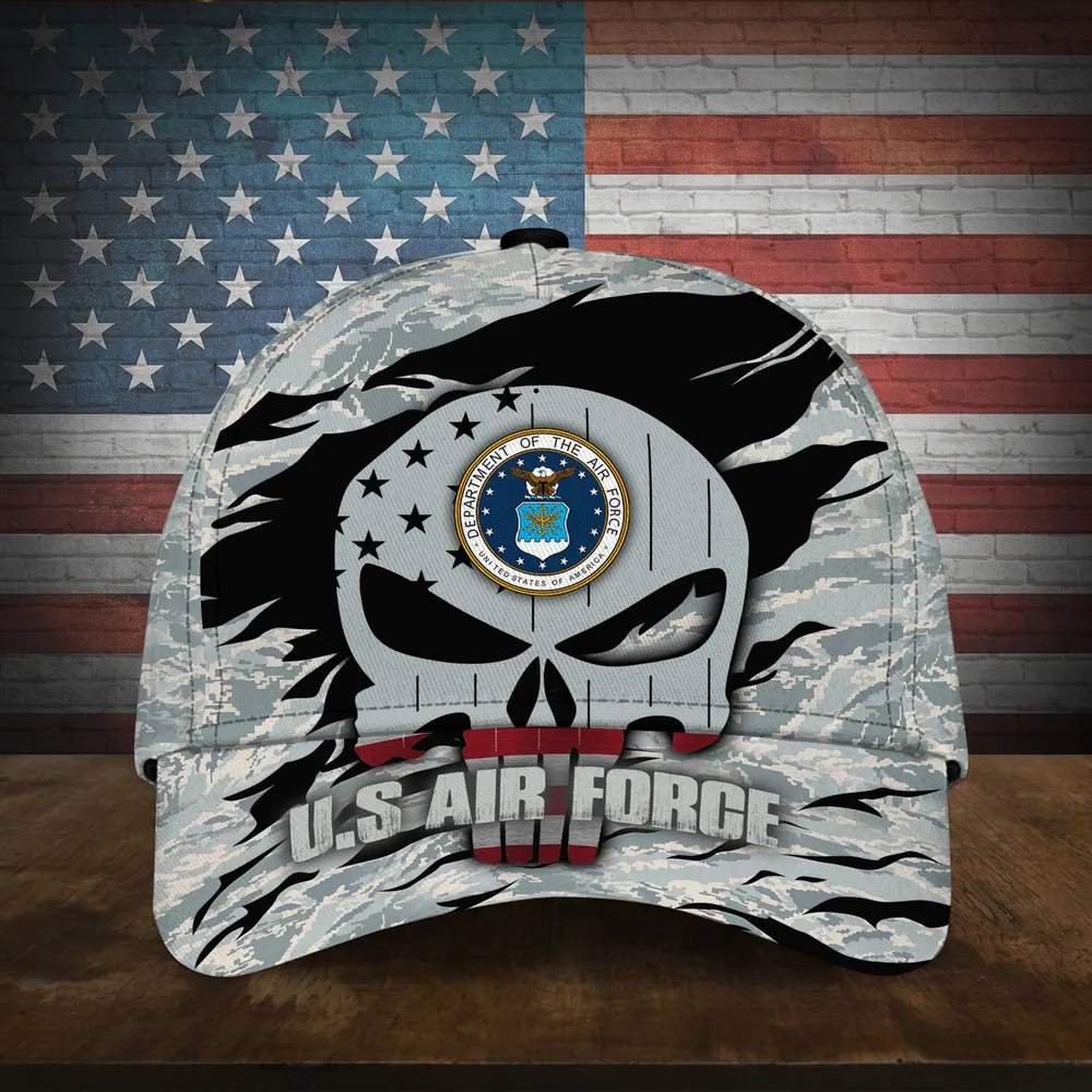 Caps U.S. Air Force  Honoring  Military Inspired All Over Prints Saluting Our Veterans